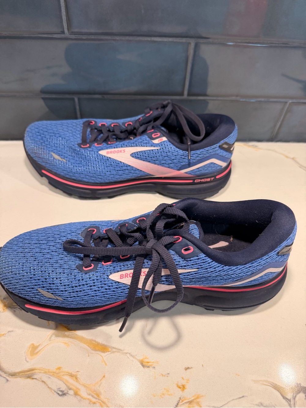 Brooks Ghost Women’s Running Shoes - Blue with Pink Highlights